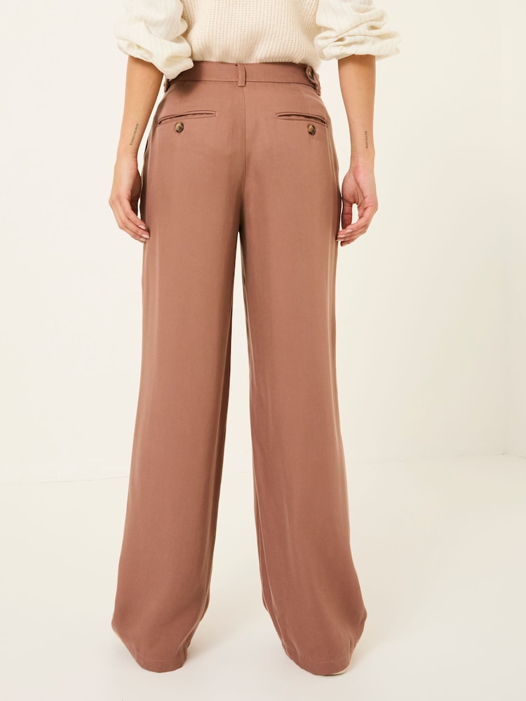 Fat Face Ginger Terracotta Wide Leg Drape Trousers