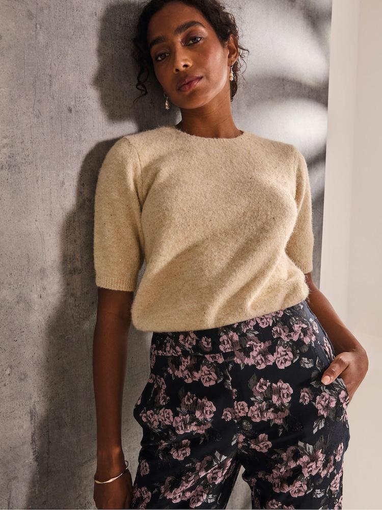 Fat Face Gold Clemence Knitted Top