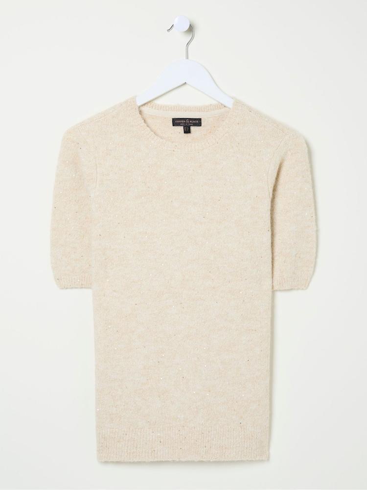 fat face Gold Clemence Knitted Top