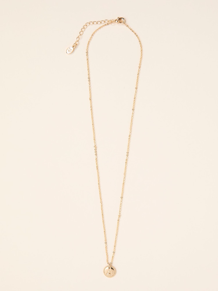 fat face Gold Tone Alphabet Necklace