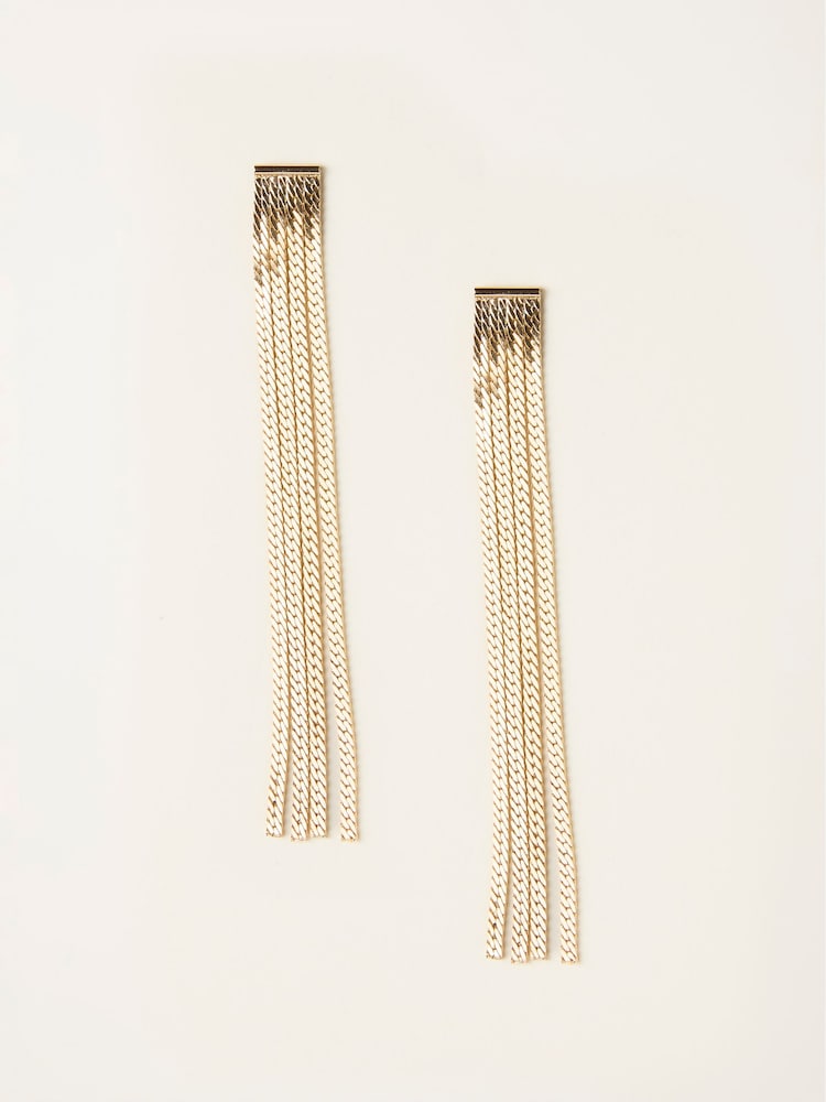 Fat Face Gold Tone Chain Link Earrings