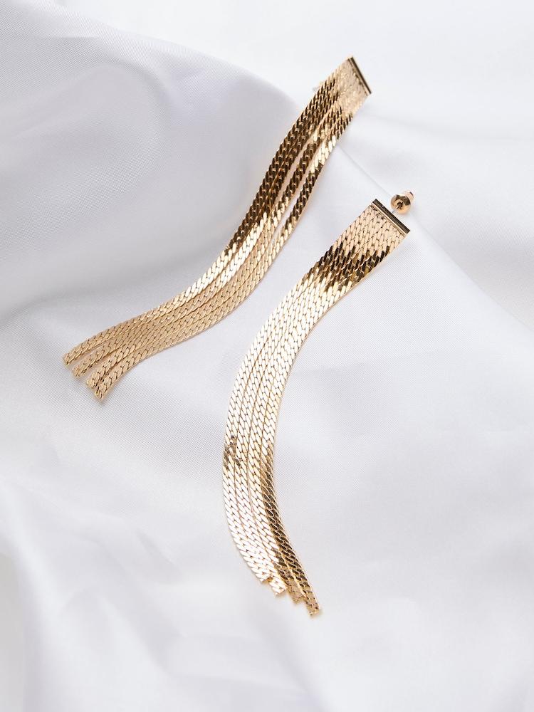 Fat Face Gold Tone Chain Link Earrings