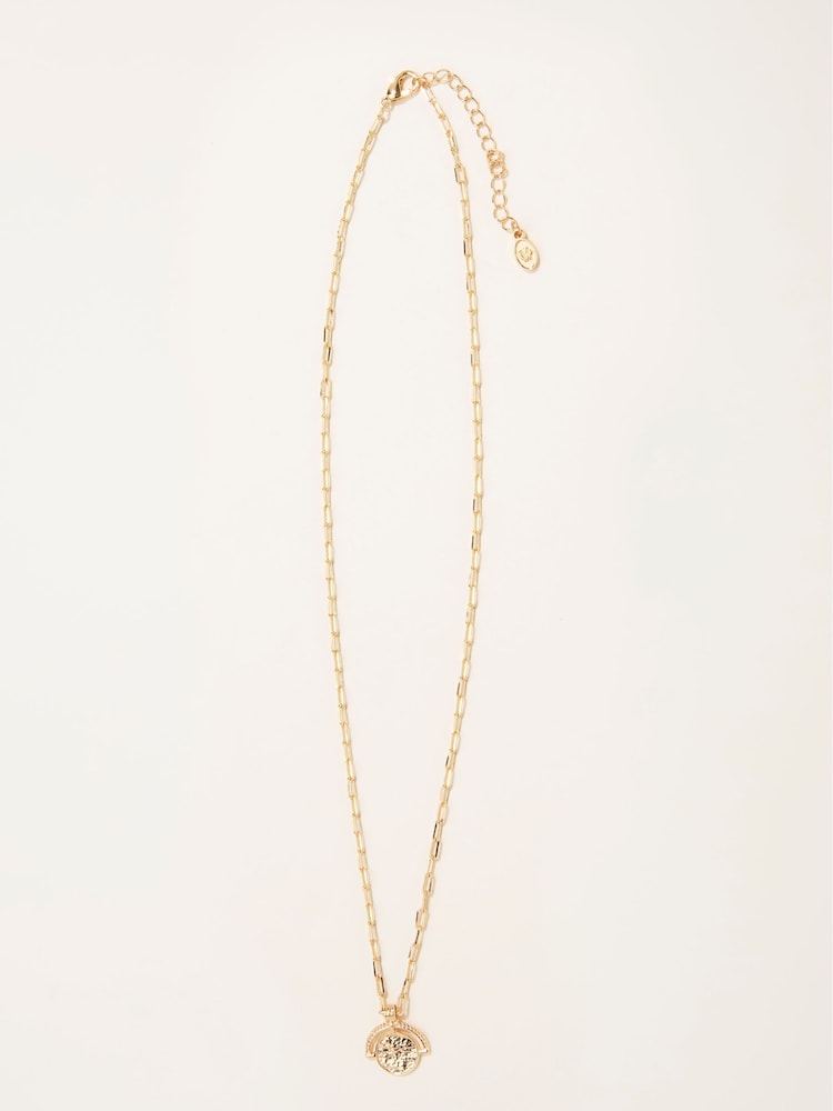 Fat Face Gold Tone Disc Necklace