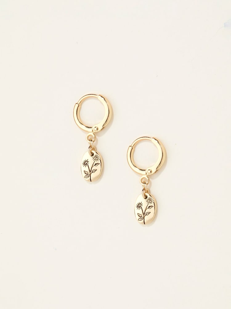 Fat Face Gold Tone Embossed Earrings