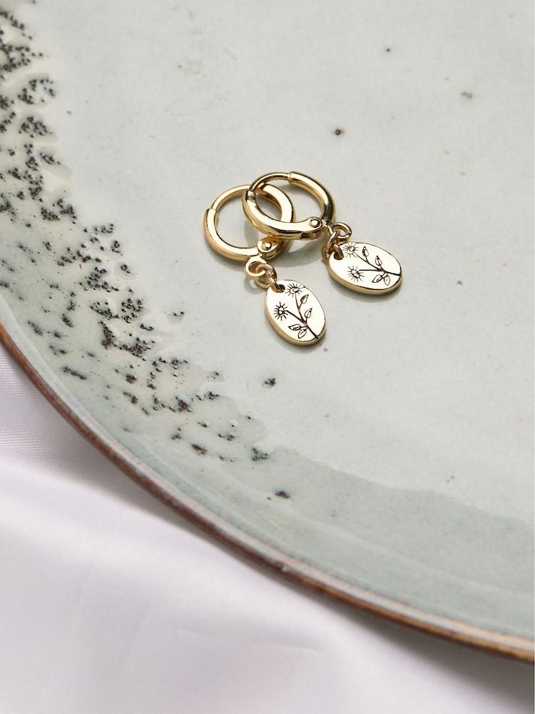 Fat Face Gold Tone Embossed Earrings