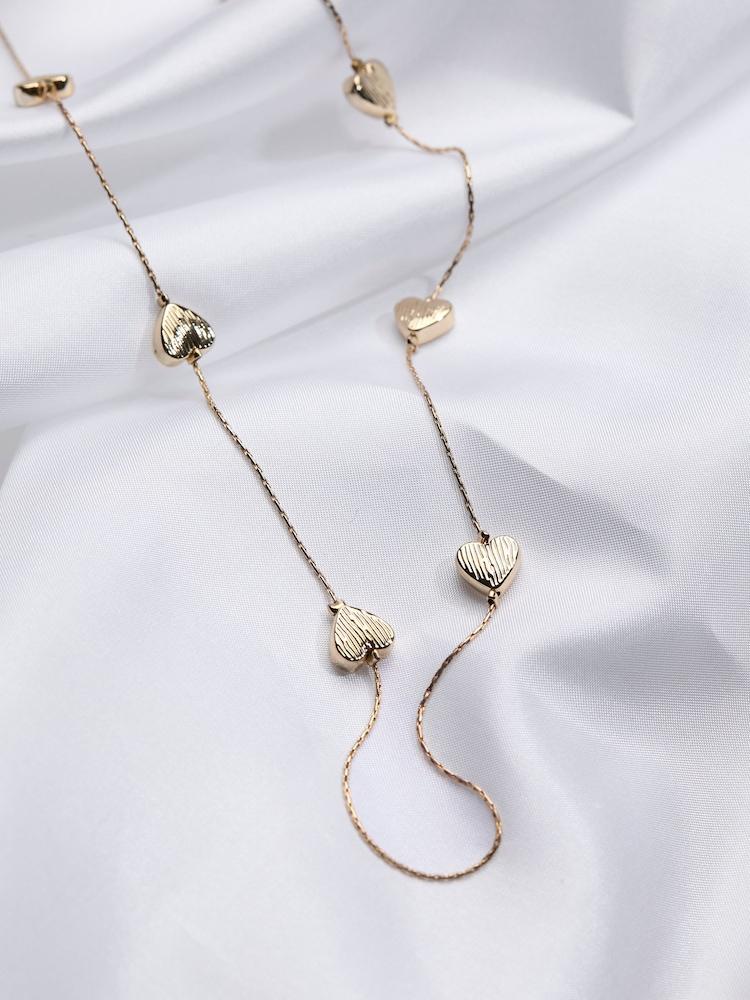 fat face Gold Tone Heart Chain Necklace