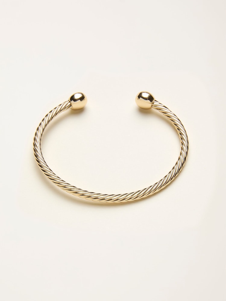 Fat Face Gold Tone Rope Bangle