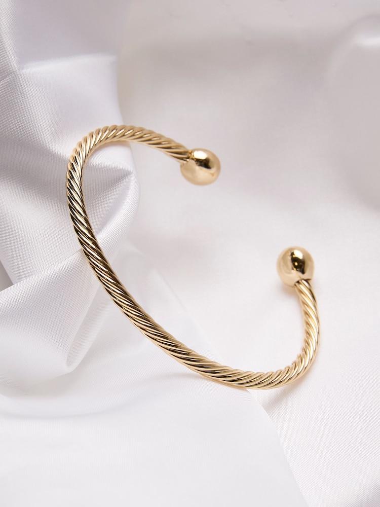Fat Face Gold Tone Rope Bangle