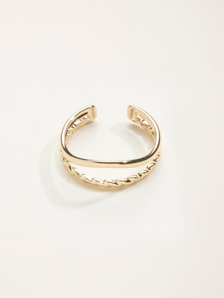 Fat Face Gold Tone Stacked Ring