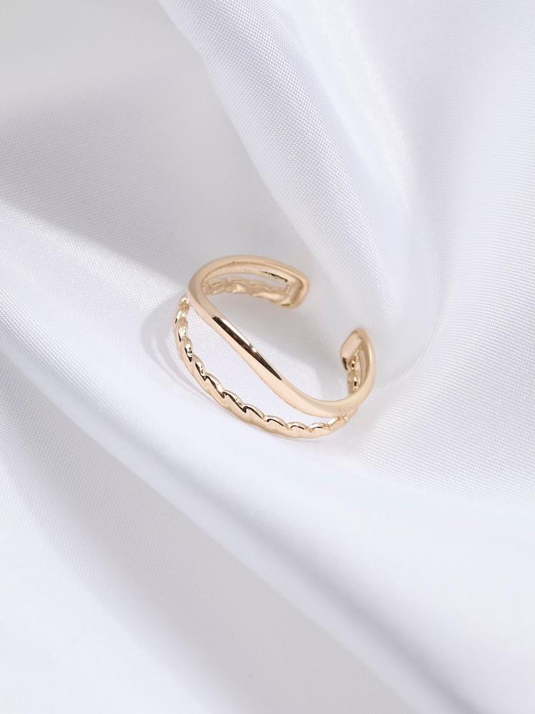 Fat Face Gold Tone Stacked Ring