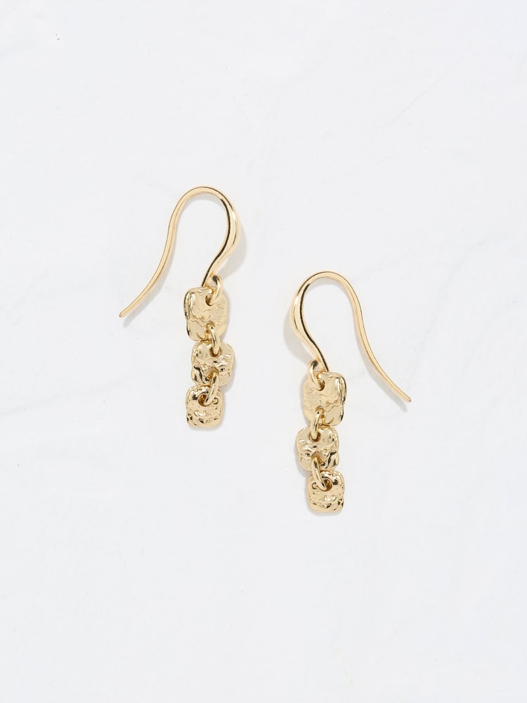 Fat Face Gold Tone Triple Circle Drop Earrings