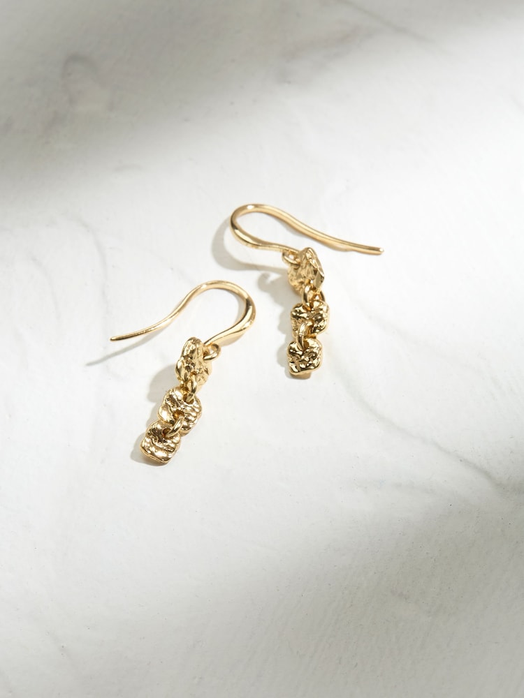 Fat Face Gold Tone Triple Circle Drop Earrings