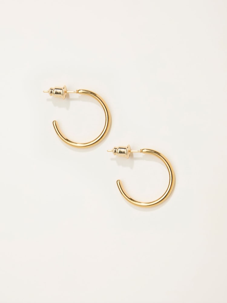 Fat Face Gold Tone Waterproof Hoop Earrings