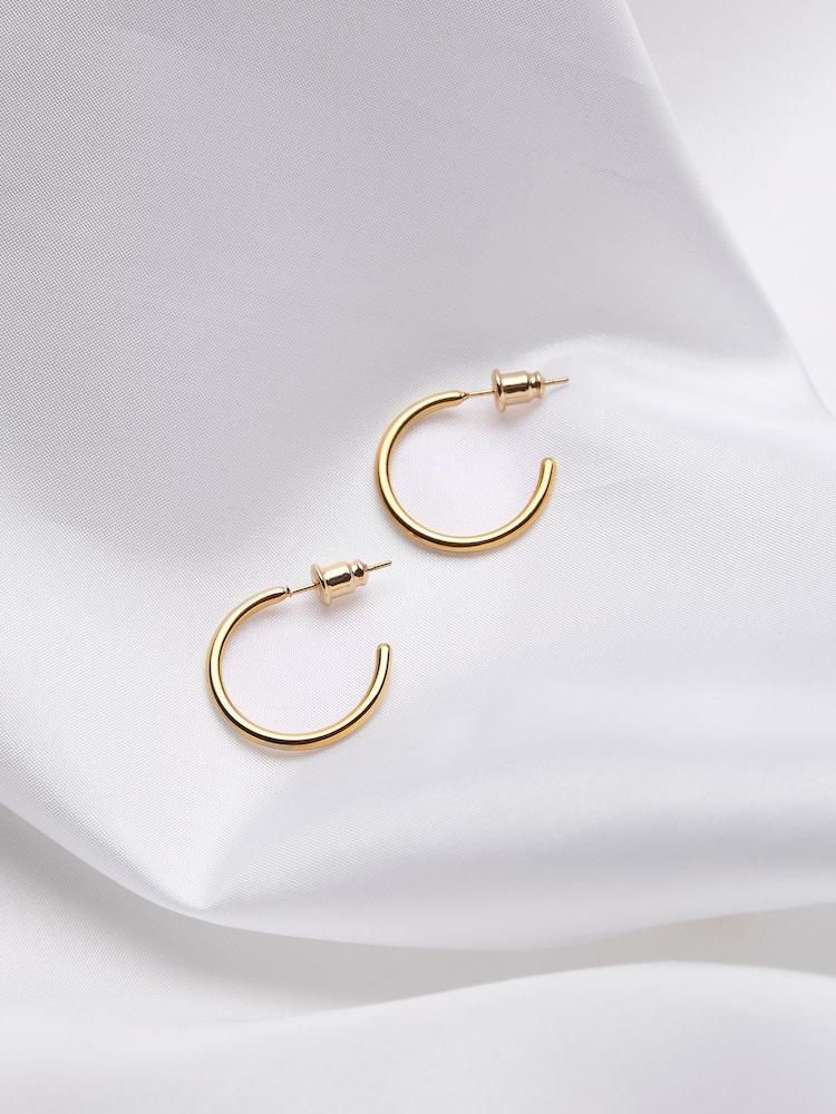 fat face Gold Tone Waterproof Hoop Earrings