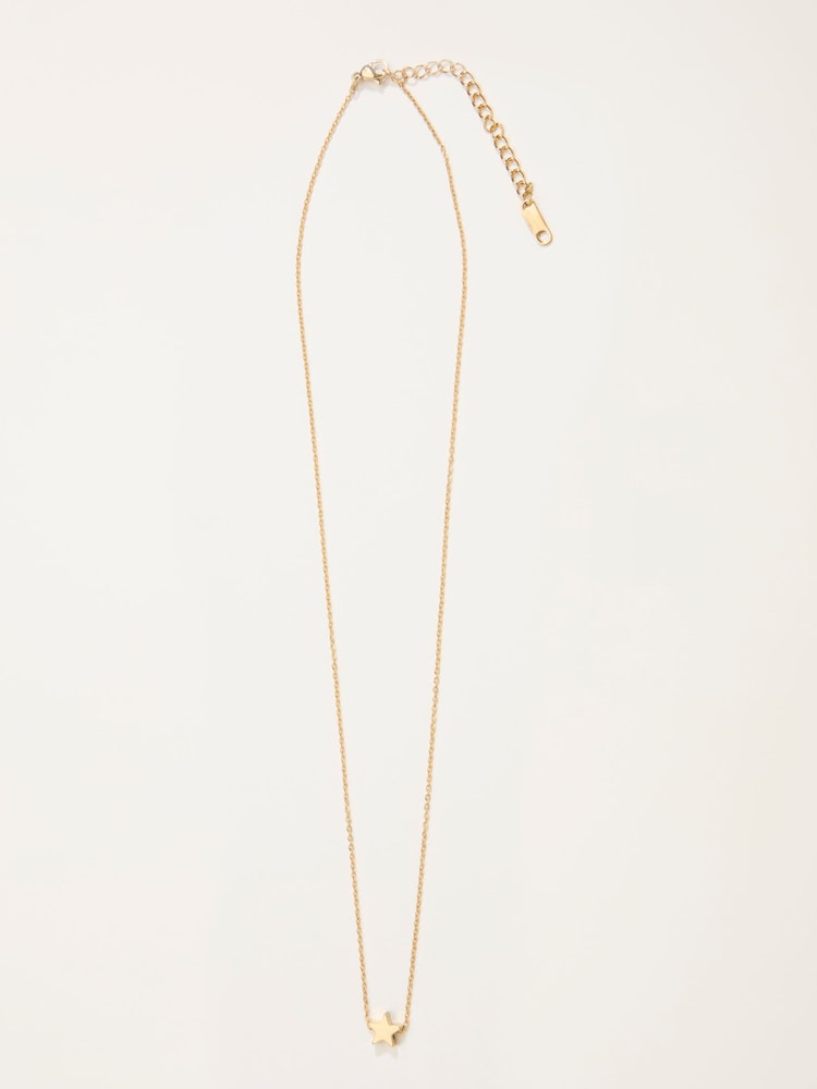 Fat Face Gold Tone Waterproof Star Necklace