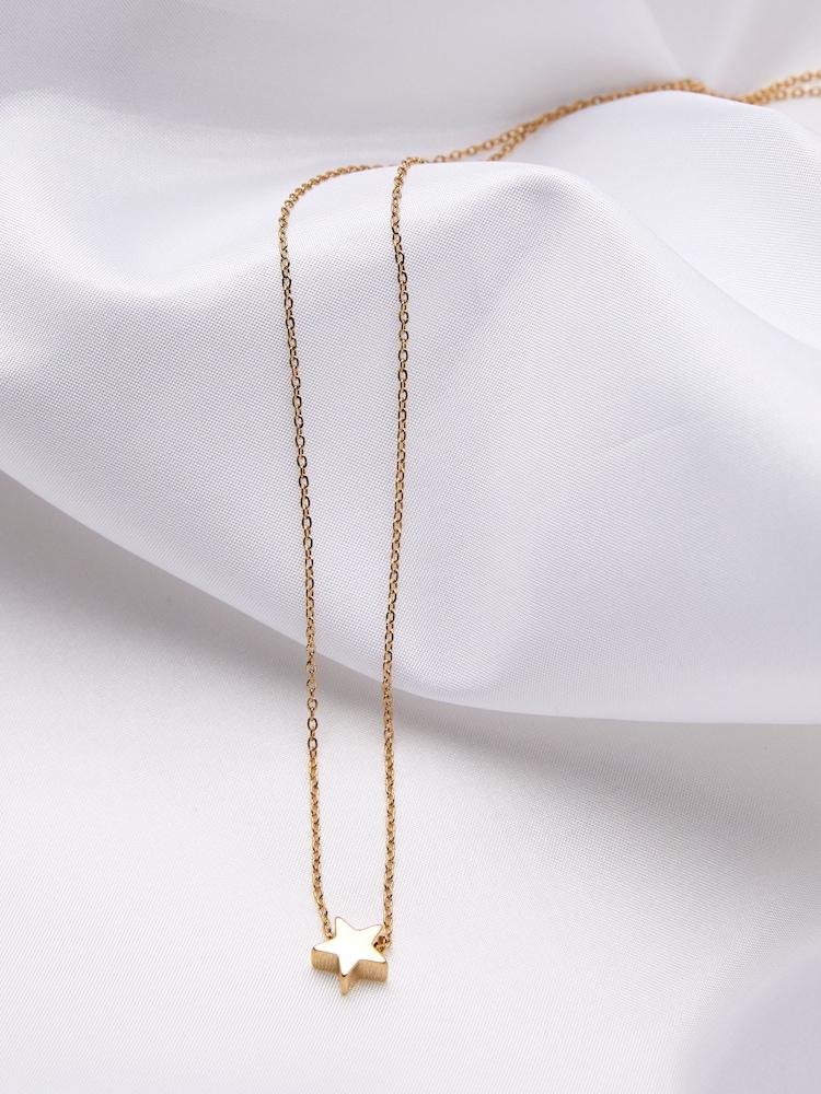 Fat Face Gold Tone Waterproof Star Necklace
