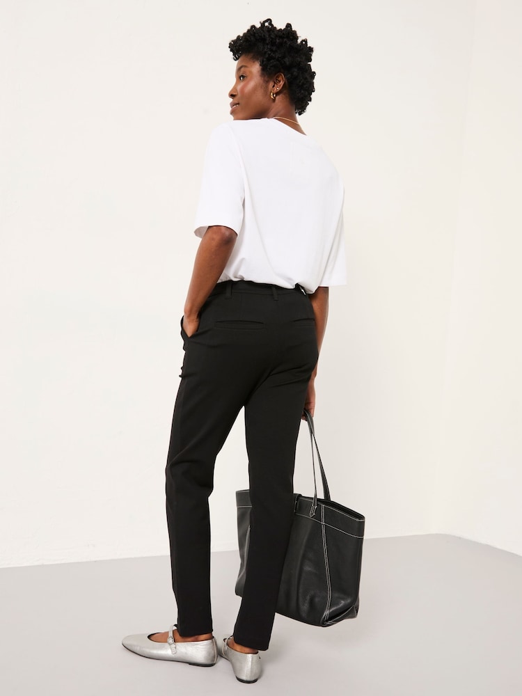 Fat Face Grace Black Ponte Tapered Trouser