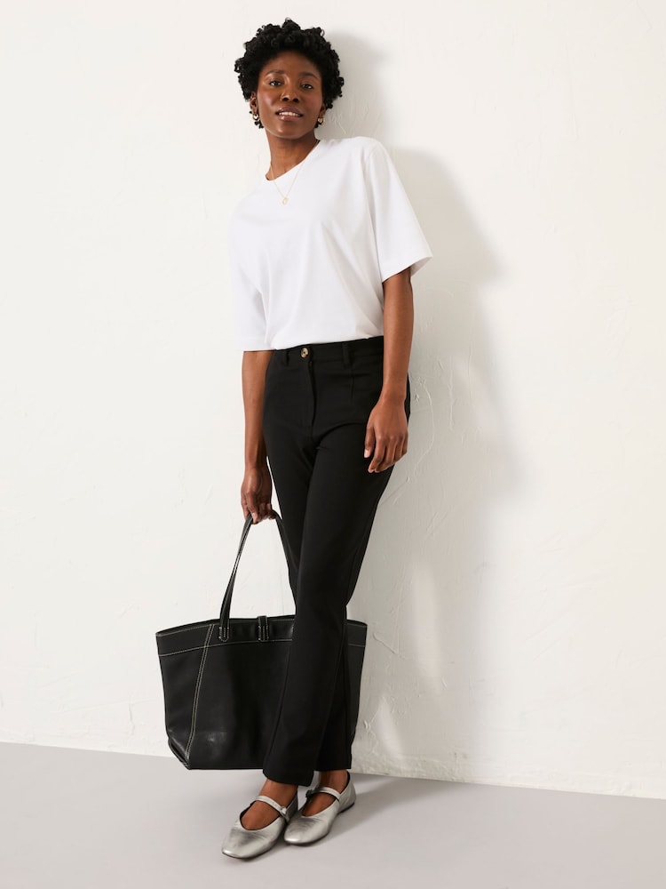 fat face Grace Black Ponte Tapered Trouser