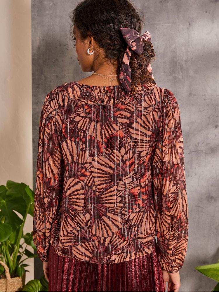 Fat Face Grace Black Printed Blouse