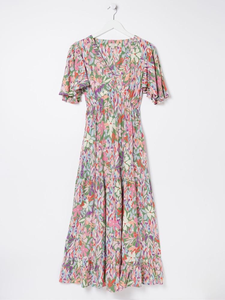 fat face Grace Green Expressive Floral Midi Dress