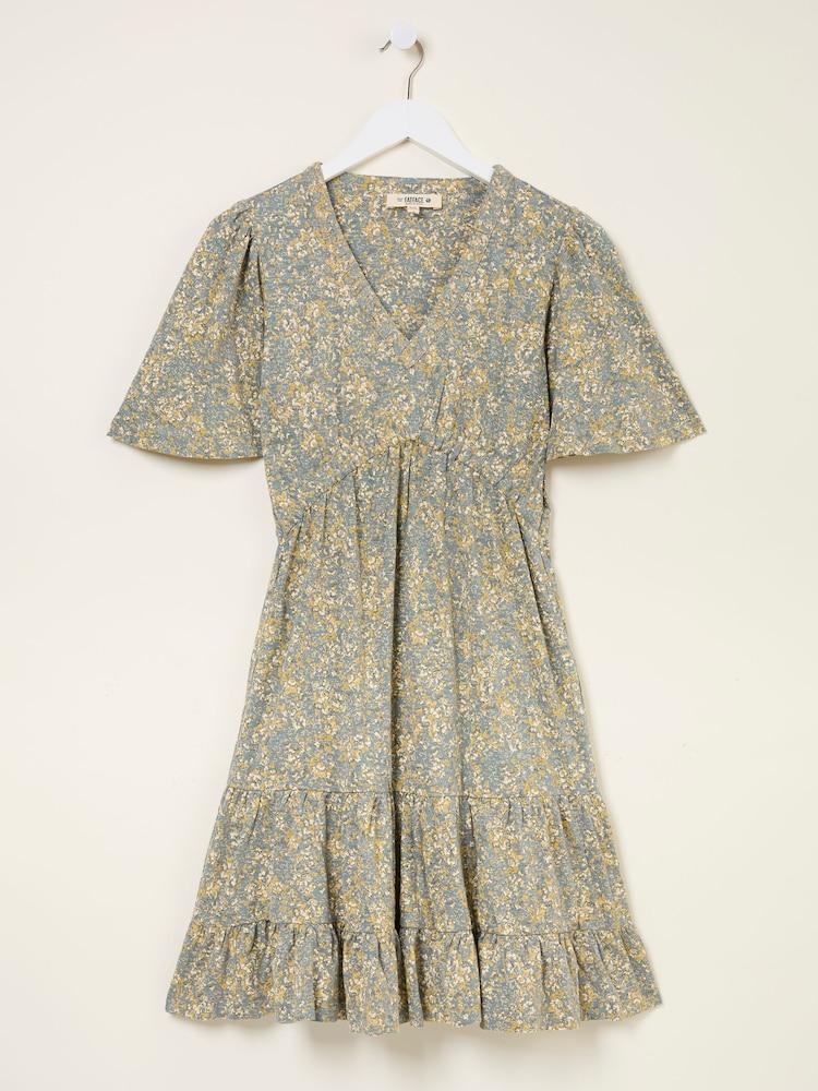 fat face Grace Mid Grey Air Ditsy Jersey Dress