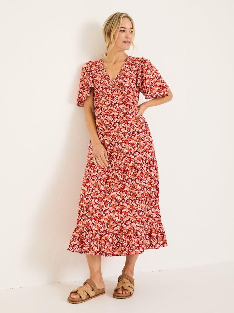 Fat Face Grace Multi Abstract Floral Midi Dress