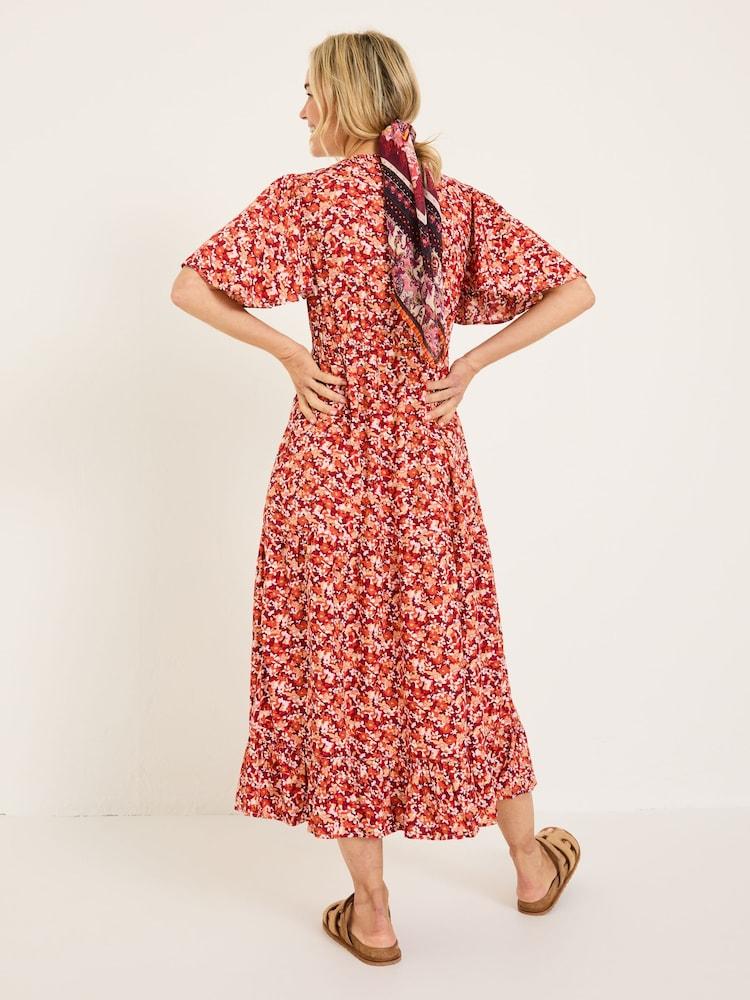 Fat Face Grace Multi Abstract Floral Midi Dress