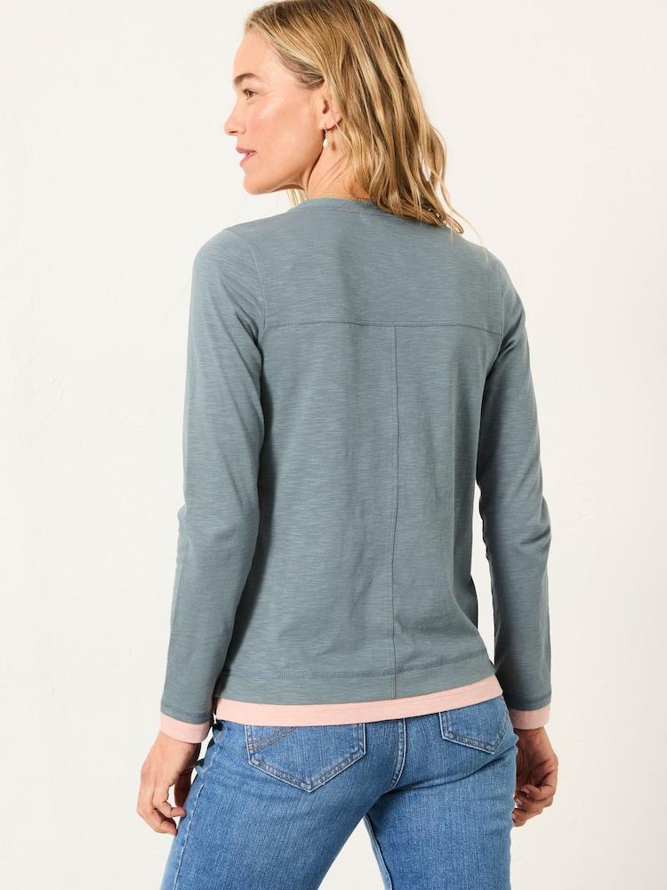 Fat Face Graphite Grey Mock Henley Top