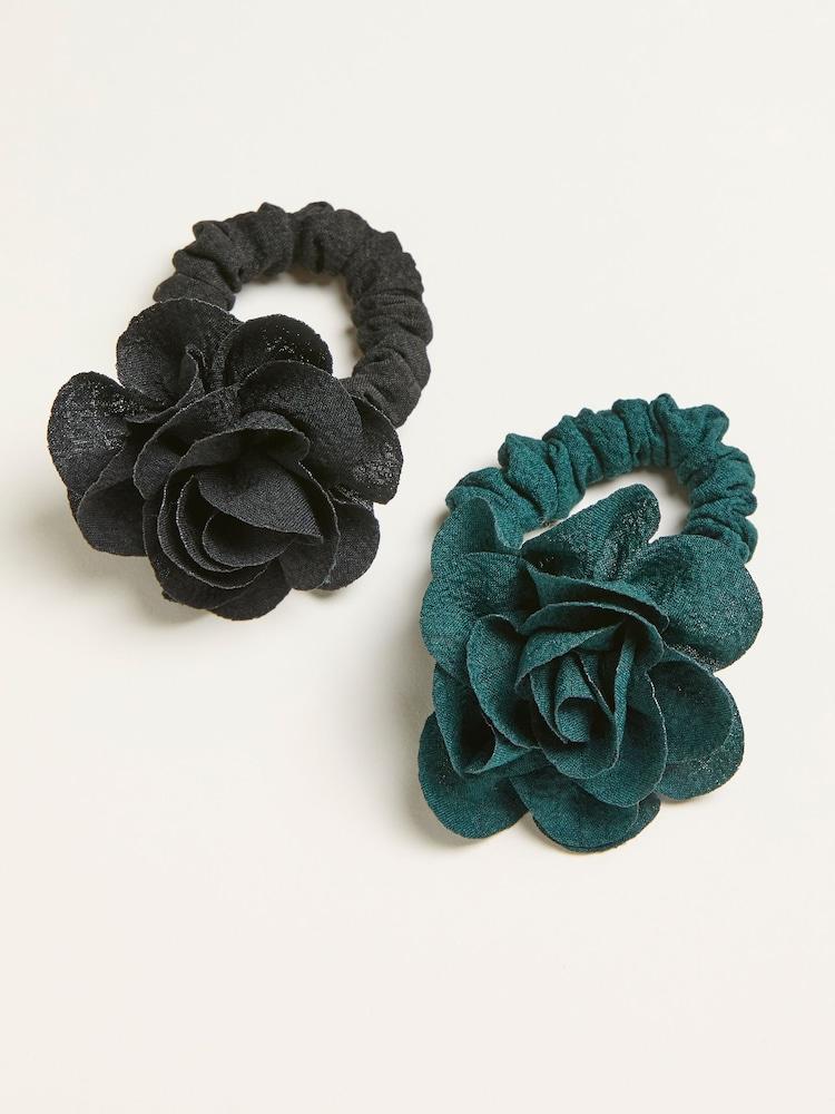 Fat Face Green 2 Pack Corsage Hair Ties