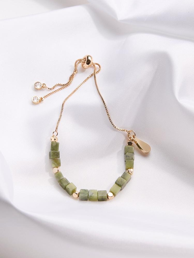 Fat Face Green Beaded Adjustable Bracelet