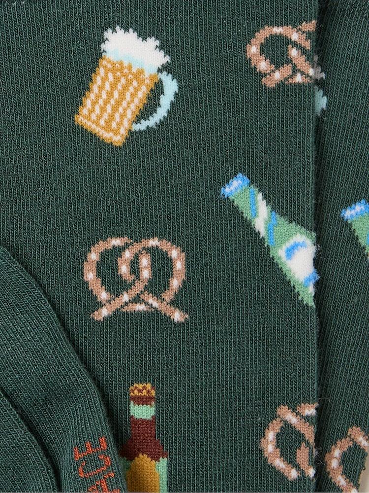 fat face Green Beer and Pretzels Socks