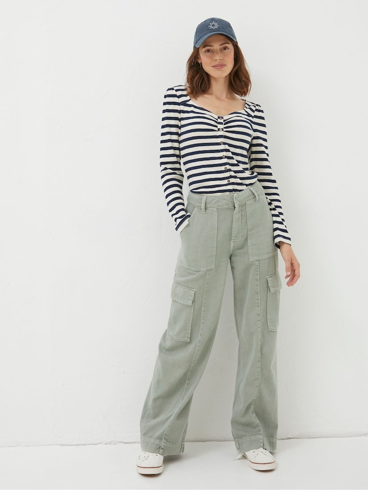 Fat Face Green Belted Cargo Trousers