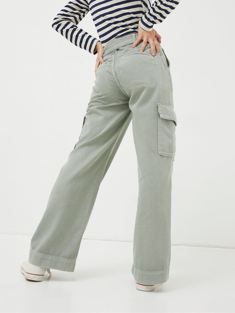 Fat Face Green Belted Cargo Trousers
