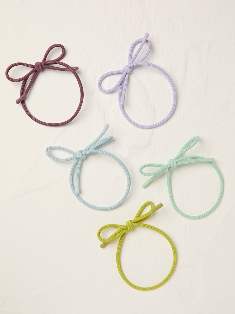 Fat Face Green Bow Hair Elastics