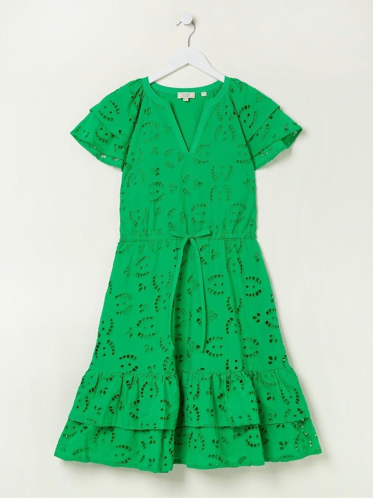 fat face Green Brady Broderie Dress