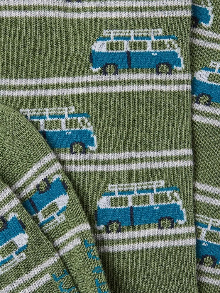 Fat Face Green Campervan Socks
