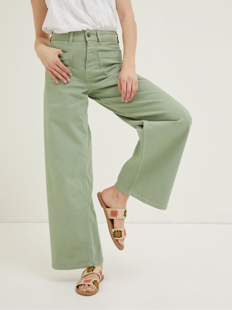 Fat Face Green Cassie Marine Straight Jeans
