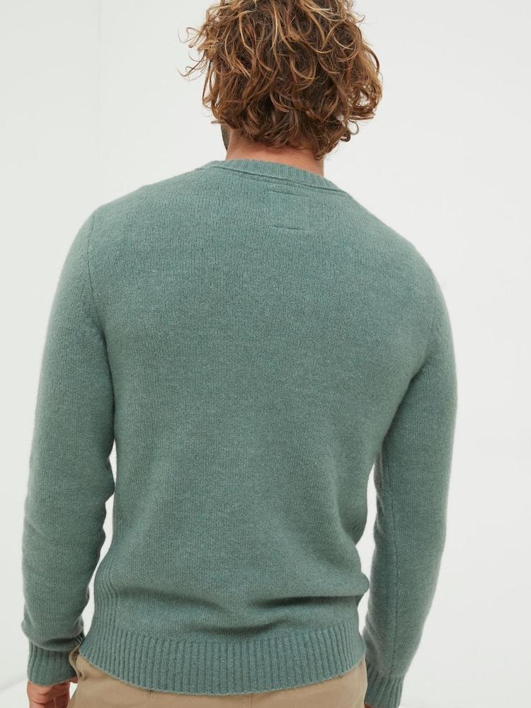 Fat Face Green Crew Jumper