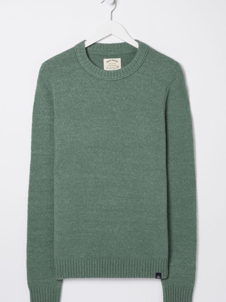 fat face Green Crew Jumper