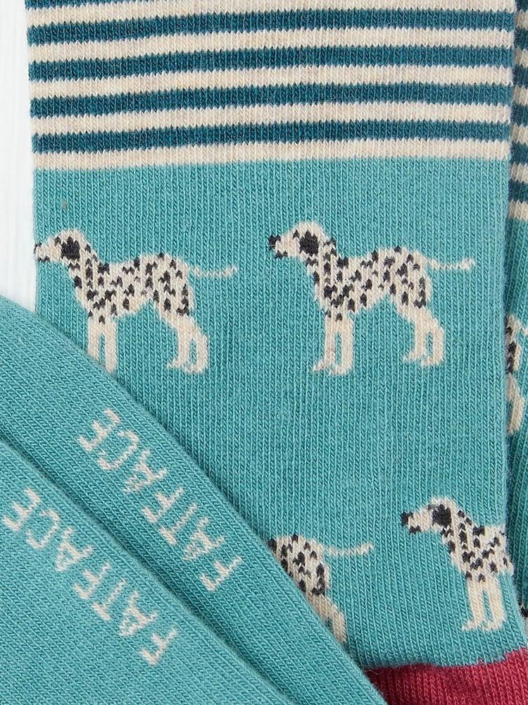 fat face Green Dalmatian Women's Socks