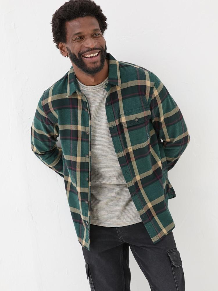 Fat Face Green Dark Skies Check 100% Cotton Shirt