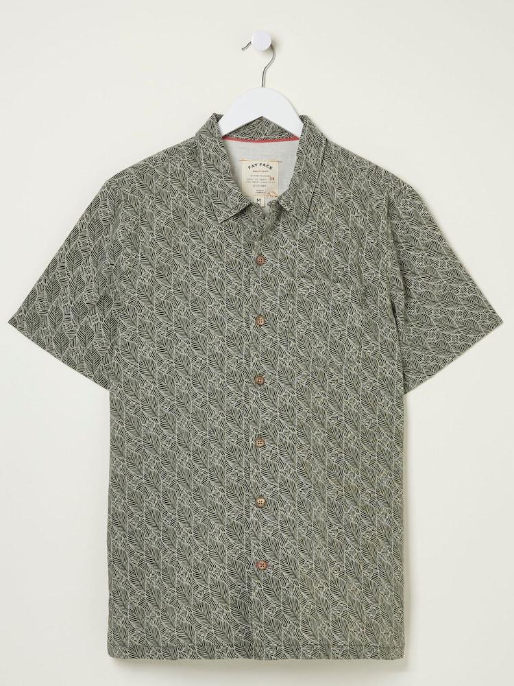 fat face Green Dempsey Leaf Print Shirt