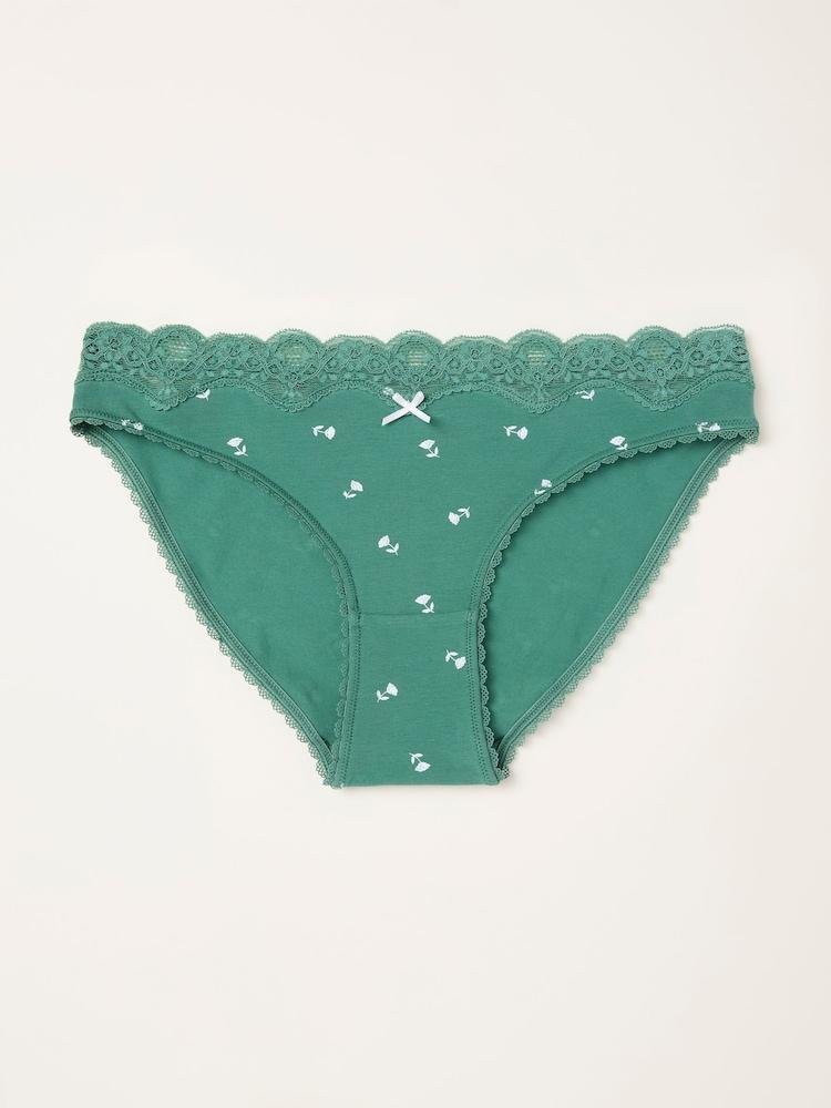 Fat Face Green Ditsy Floral High Leg Knickers