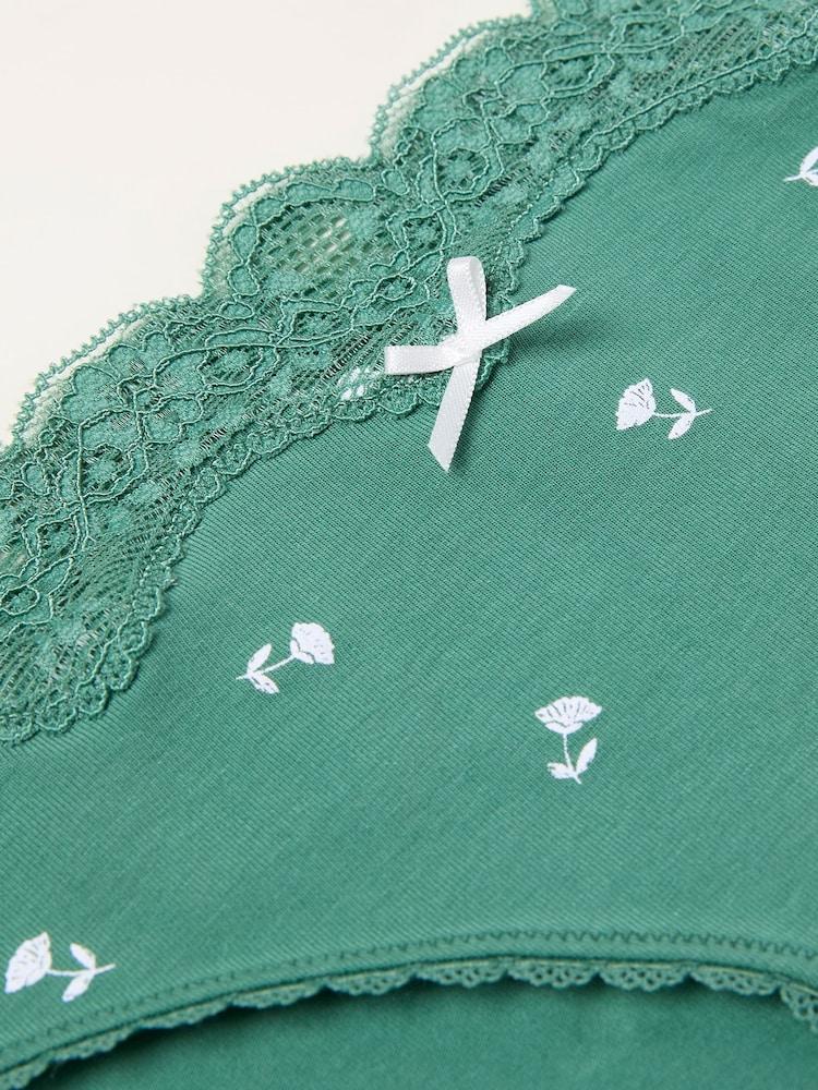 fat face Green Ditsy Floral High Leg Knickers