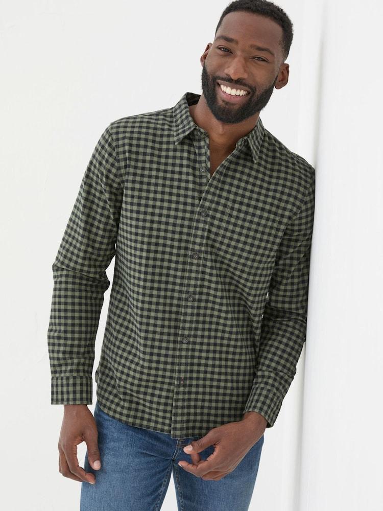Fat Face Green Everly Gingham Shirt