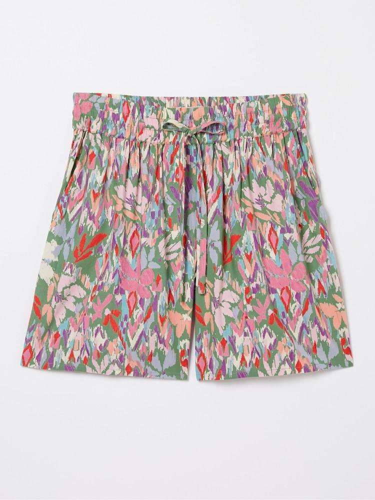 fat face Green Expressive Floral Flippy Shorts