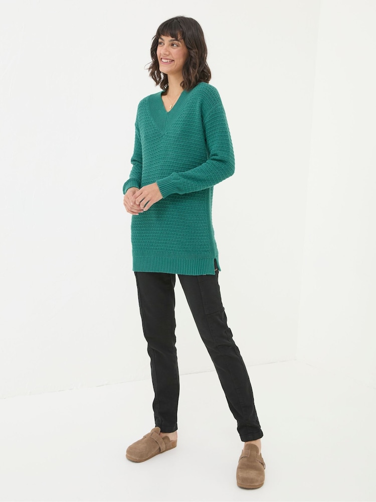 Fat Face Green Fernlea Tunic 100% Cotton Jumper