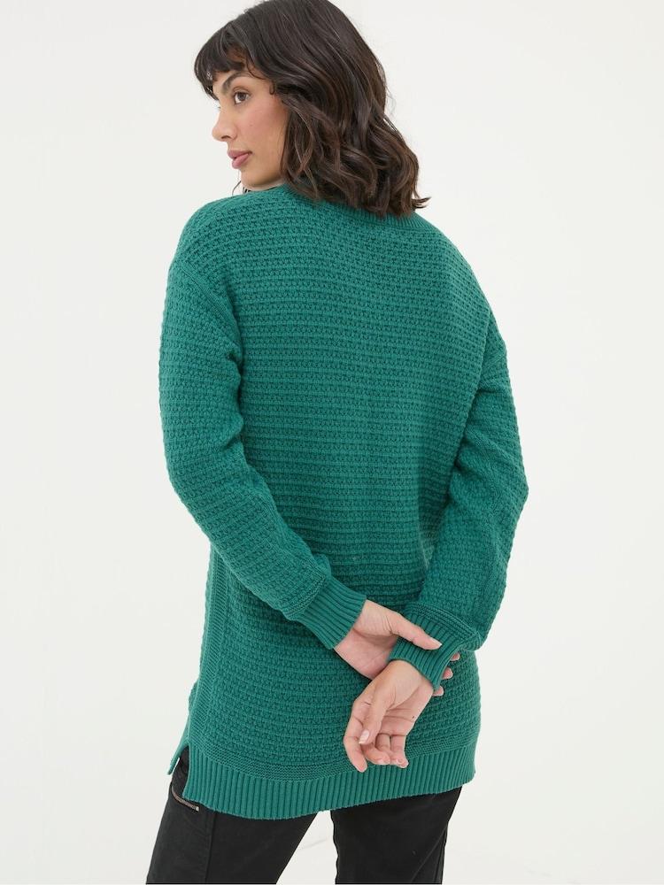 Fat Face Green Fernlea Tunic 100% Cotton Jumper