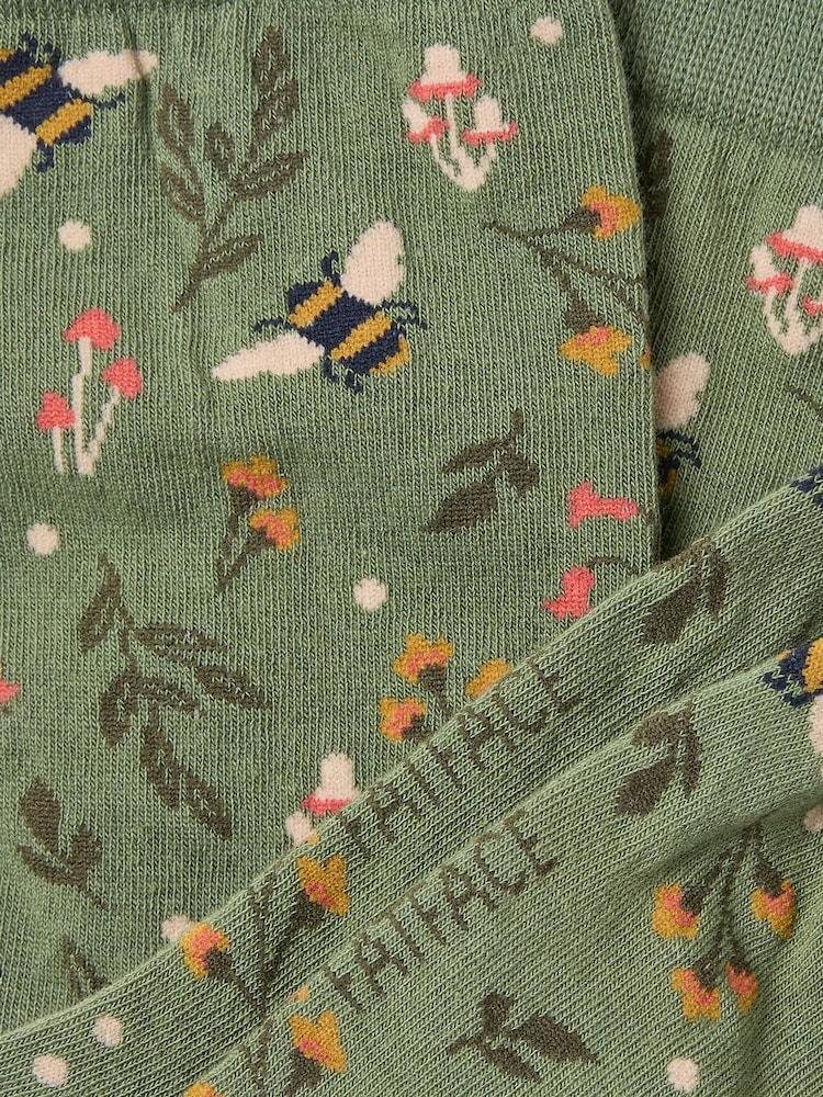 fat face Green Floral Bee Socks
