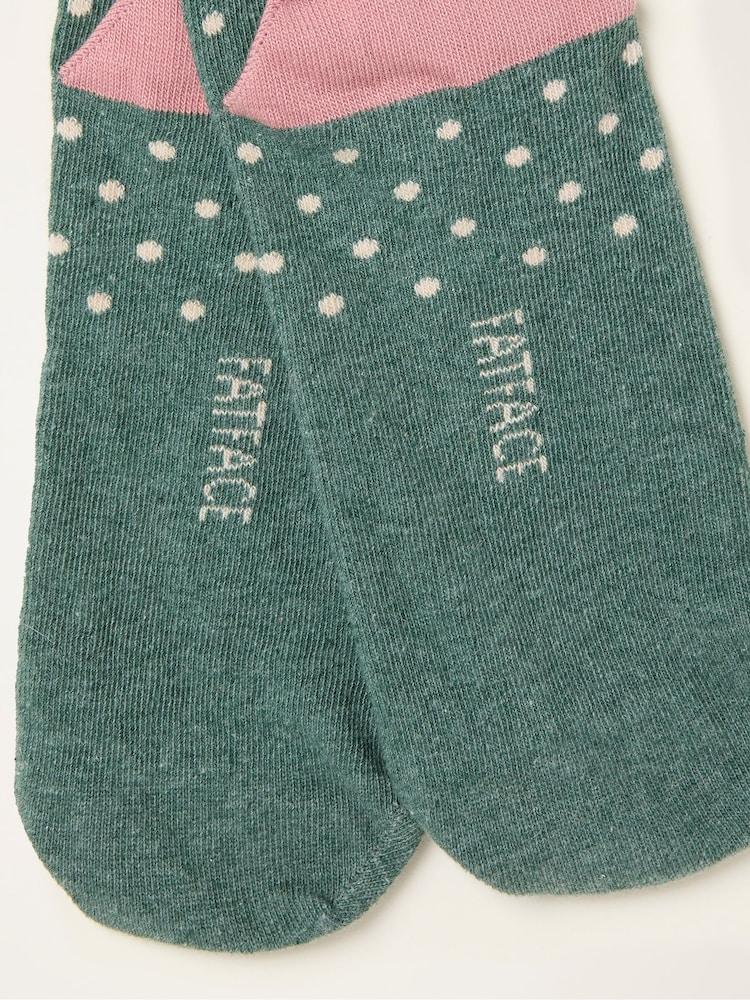 Fat Face Green Fluffy Hedgehog Socks